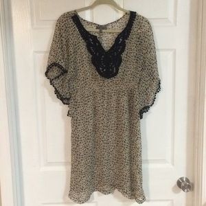 Sheer Colorful Leopard Tunic